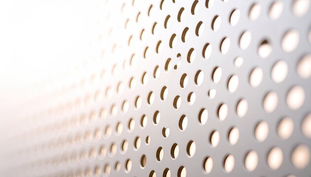 Perforated Aluminum Panel Texture: Soft Focus Industrial Background