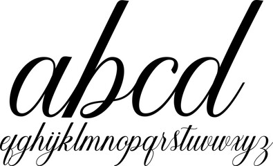 Stylish handwritten lowercase alphabet a–z in elegant calligraphy style. Perfect for logos, wedding invitations, branding, posters, greeting cards, and modern typography design.