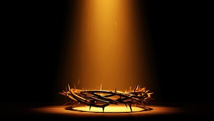 Crown of Thorns with Dramatic Lighting - Christian Symbolism