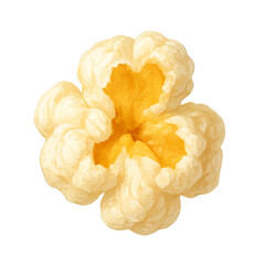 Delicious fluffy popcorn kernel isolated for snack time or movie enjoyment