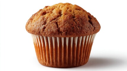 Single muffin on white background