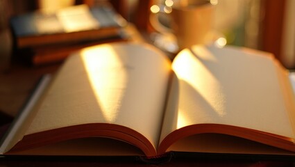 Open Book Still Life with Soft Lighting and Shallow Depth of Field