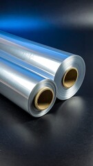 Fototapeta premium Two rolls of shiny, reflective material