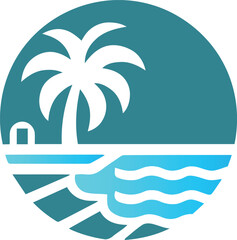 Obraz premium vector illustration of a tropical beach
