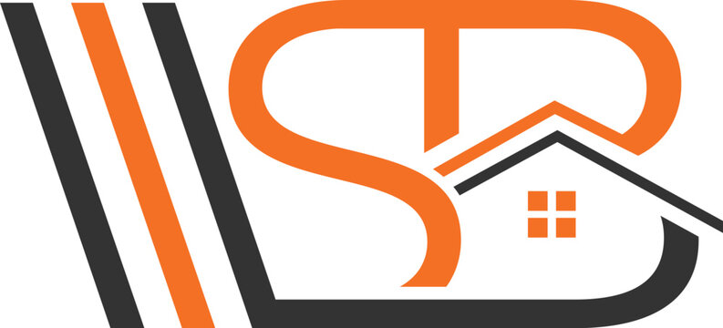 Wsb real estate construction logo design 