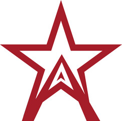 a letter red star on white background © ksART