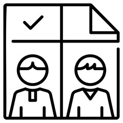 Ballot Paper Line Icon