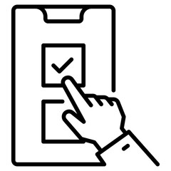 Online Vote on Phone Line Icon
