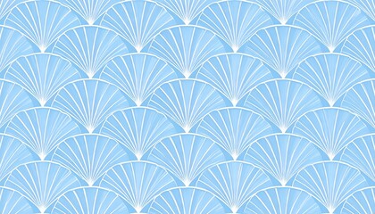 Light Blue Scallop Wave Seamless