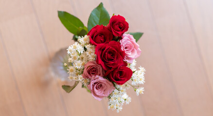 美しい薔薇の花束