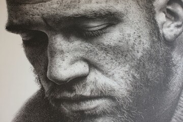 Obraz premium Close Up Portrait Of A Man With Glitter Texture