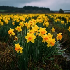 Fototapeta premium Daffodil field in bloom