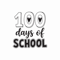 100 Days of School Cute Heart Kids Design