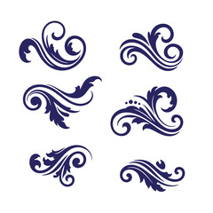 Fototapeta premium Elegant flourishes and swirls vector set for classic decorative design elements