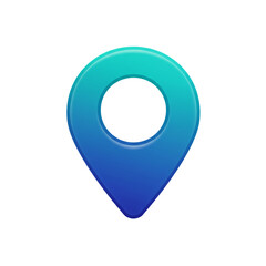 A vibrant, gradient-colored location marker icon, representing navigation, mapping, and pinpointing a specific destination on a map.