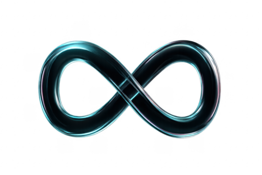 Infinity symbol representing eternity with transparent background