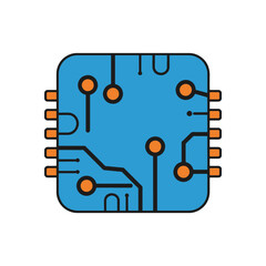Vibrant circuit board icon for technology and innovation