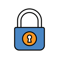 Secure padlock icon for data protection and online security