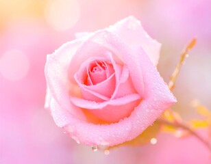 Soft focus pink rose in pastel light