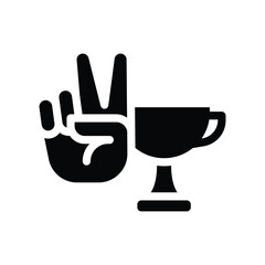  victory glyph icon illustration vector graphic.eps