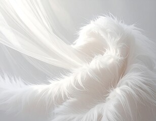 Obraz premium Soft white fabrics draped and swirling