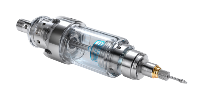 Precision cryosurgery device for targeted tissue removal, isolated on a Transparent background, PNG file.