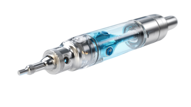 Precision cryosurgery device for targeted tissue removal, isolated on a Transparent background, PNG file.