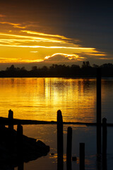 Mount Baker Fraser River Early Morning. Sunrise over Mount Baker and the Fraser River. British Columbia, Canada.
