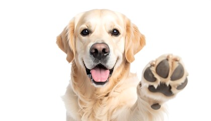 Golden Retriever giving a paw