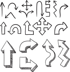 various hand drawn arrow signs