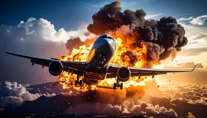 Plane crash in fiery explosion