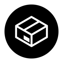 black and white illustration of package icon