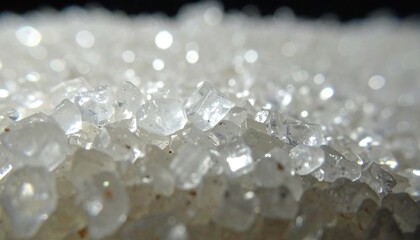 Macro Photograph of Sparkling White Sugar Crystals