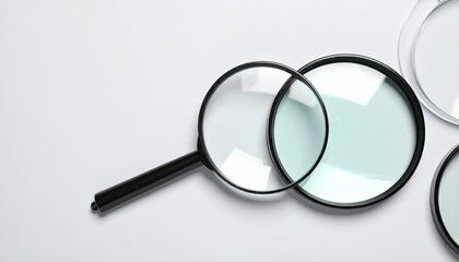 Magnifying Glasses on White Background
