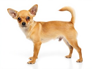 Playful Chihuahua Dog Portrait on White Background