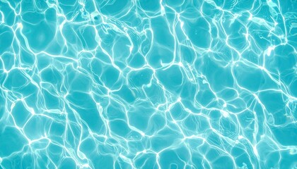 Seamless Teal Water Texture: Cyan Caustic Ripples and Summer Pool Vibe