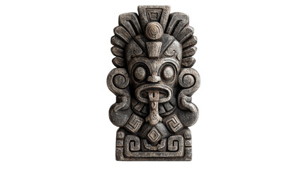 Mayan glyph statue, isolated on a Transparent background, PNG file.