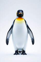 Emperor Penguin Standing on White Background - Detailed Illustration