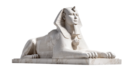Sphinx statue, isolated on a Transparent background, PNG file.