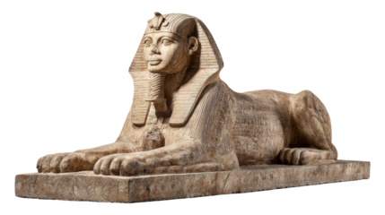Sphinx statue, isolated on a Transparent background, PNG file.