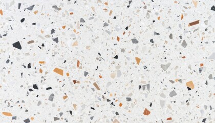 White Terrazzo Texture with Beige and Gray Pebbles