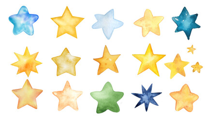 Watercolor Stars Bintang Collection for Creative Projects