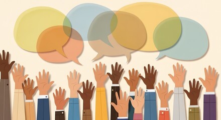 A Group of People Ready to Ask a Question or Share an Opinion