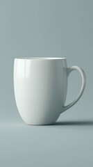Obraz premium Matte white mug on soft gray background