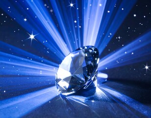 Sparkling diamond on a dark starry night