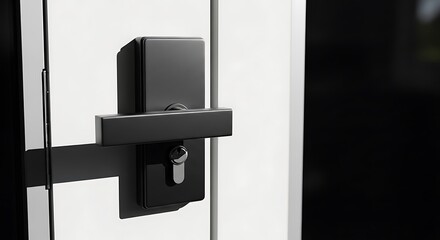 Modern Door Security Sleek Black Lock Enhancing Home Safety and Contemporary Design