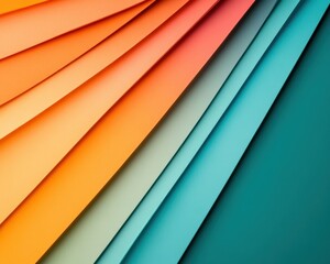 Obraz premium Colorful Geometric Fan Pattern with Layered Panels