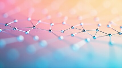 Abstract Molecular Network with Pastel Gradient Background