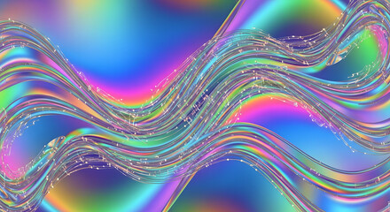 Abstract colorful background with fluid shapes and iridescent texture, modern design.
