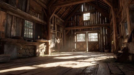 Rustic Barn Interior View